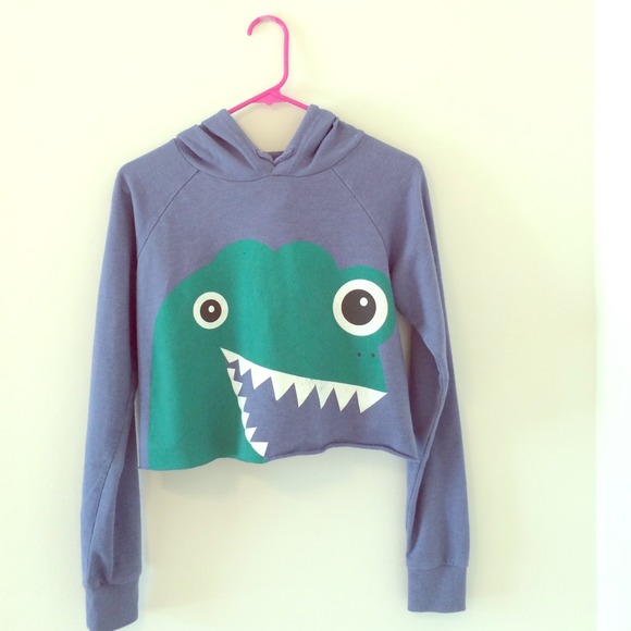 Cropped F21 small Dino hoodie