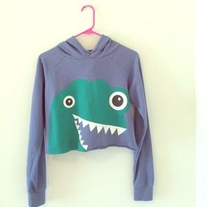 Cropped F21 small Dino hoodie
