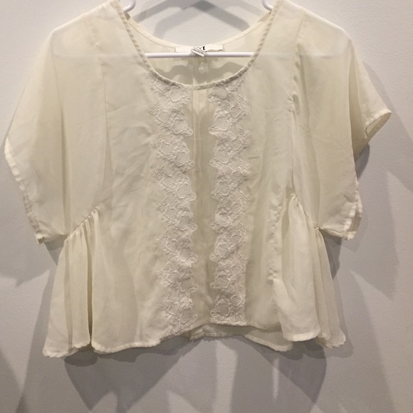Forever 21 cream see through shirt
