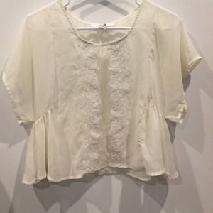 Forever 21 cream see through shirt