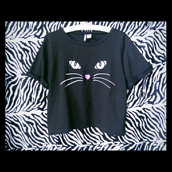 H&M kitty whiskers black blue and pink