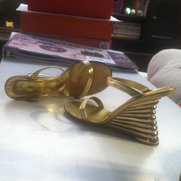 Giuseppe Zanotti Gold & Silver Wedgies