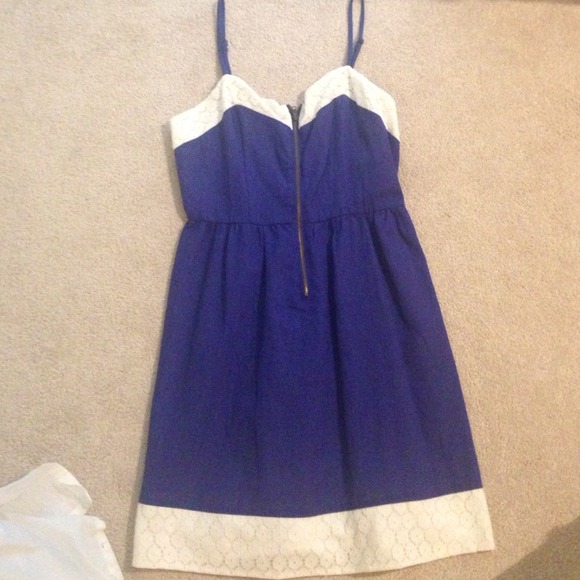 Blue with White Lace Dress