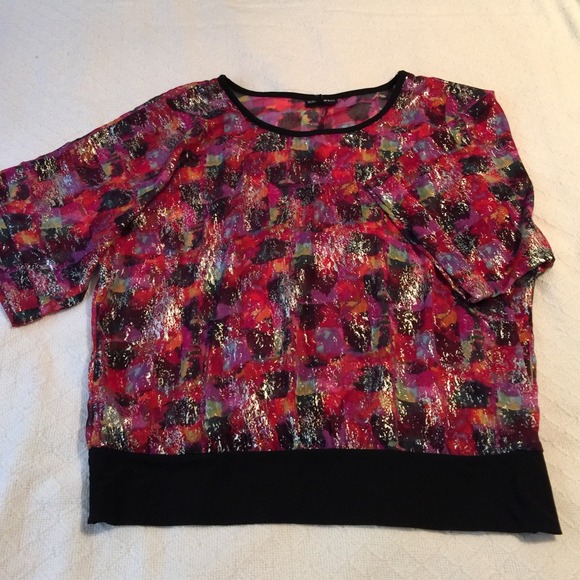 Multi colored sheer top