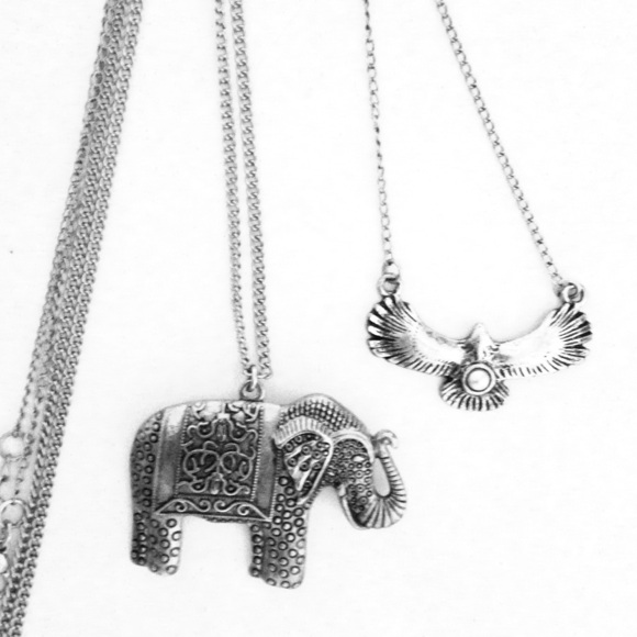 Elephant and Eagle necklaces