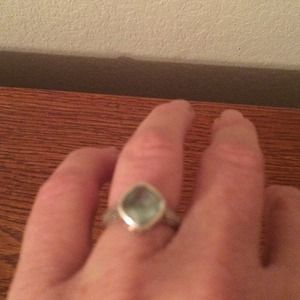 Pretty blue glass silver silpada ring