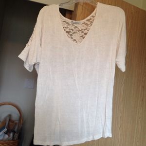 Short Sleeved Lace Back Sweater
