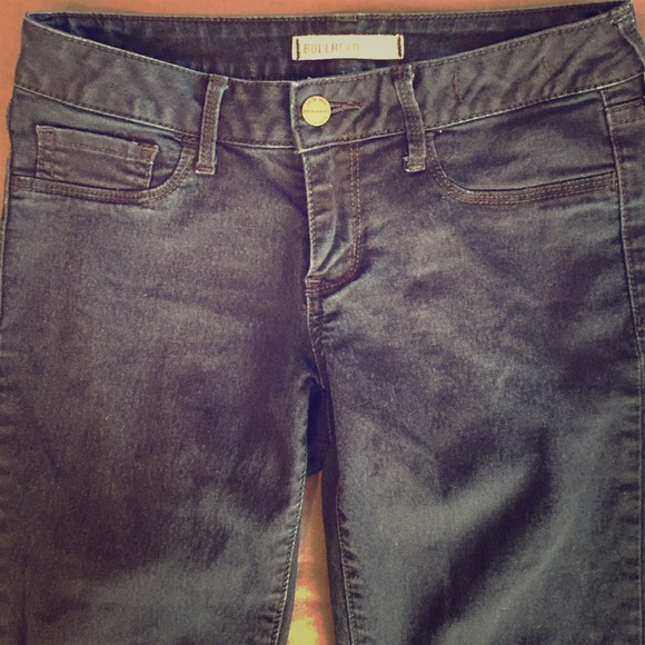 Bullhead Black- Dark Blue Denim Skinny Jeans