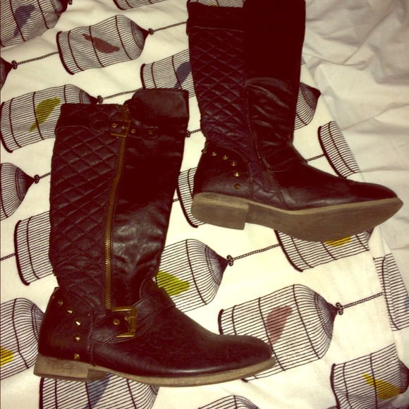 Studded Black Riding Boots