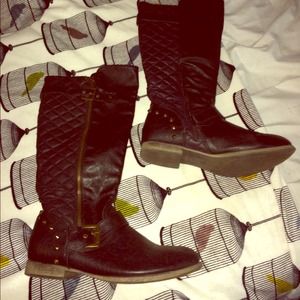 Studded Black Riding Boots