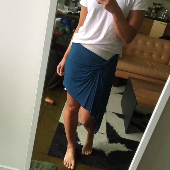 Helmut Lang Dresses & Skirts - Helmut Lang Turquoise asymmetrical Skirt