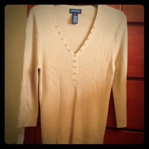 Gold rib knit sweater