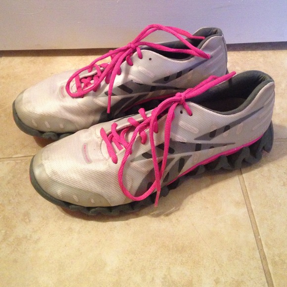 Pink and Gray Reebok ZigTech Shark