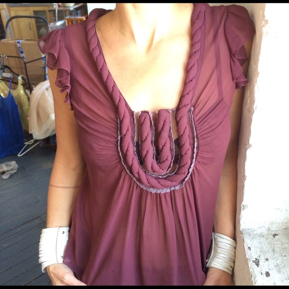 Vintage Alberta Ferretti Top Mauve Small - Picture 2 of 3