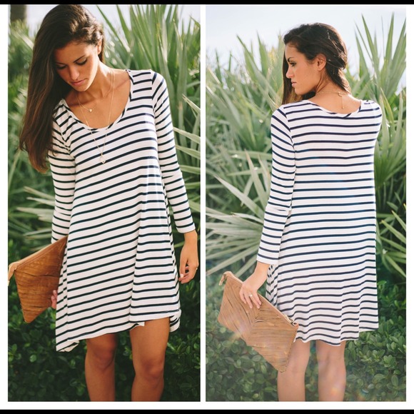 Stripped tunic dress.