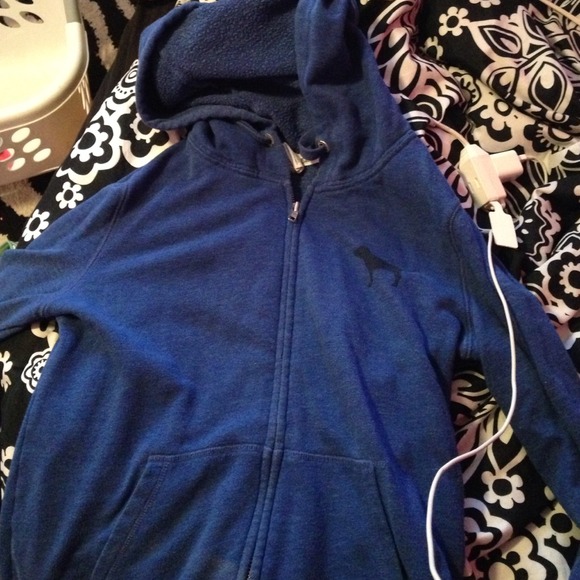 blue zip up
