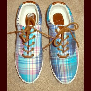 Blue Plaid Sneakers 😱PERFECT CONDITION😱