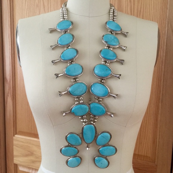 Old Pawn - uglyotter.com Jewelry - 💘Old Pawn GENUINE Turquoise SQUASH BLOSSOM SET