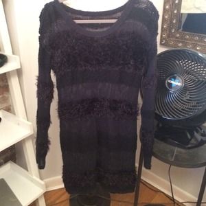 Sweater dress with fun fur PRICE REDUCED
