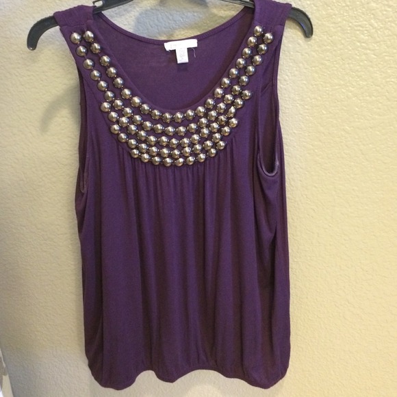 Plum tank with attached gun metal detail