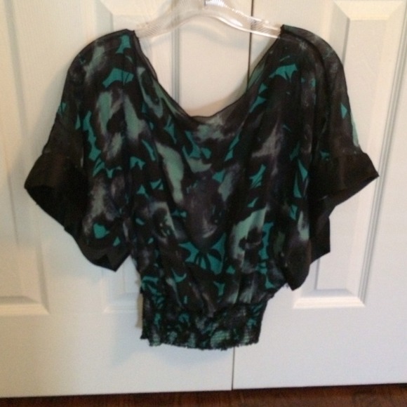 Black and Green bohemian  Express top