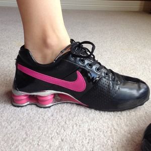 Black and Pink Nike Shox