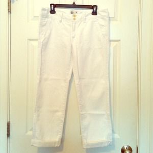 American Eagle Outfitters White Crop Pants