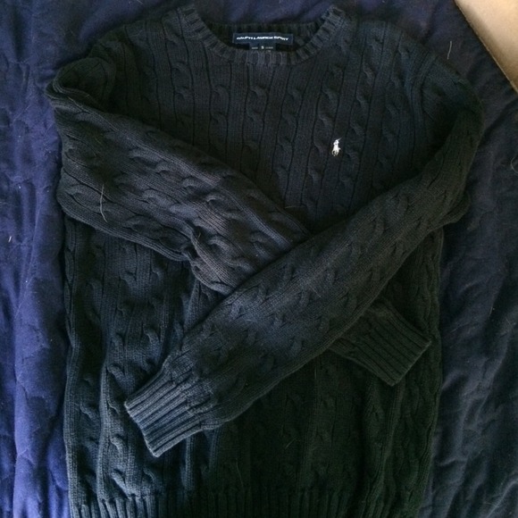 Black cable knit sweater