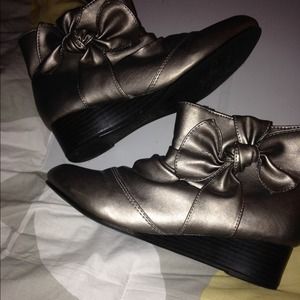 Silver ankle boots