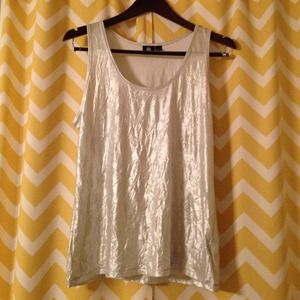 Rock & Republic Silver Tank & wedges size 8.5