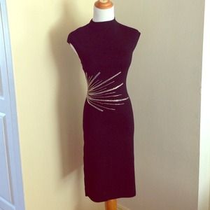 Adrienne Vittadini black midi dress