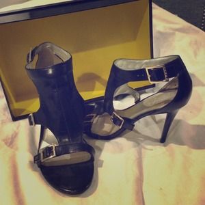 Sexy black leather Guess by Marciano high heels