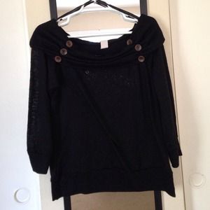 Black over the shoulder sweater