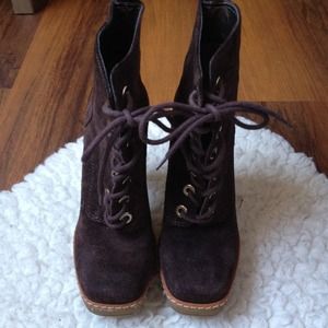 Suede platform booties