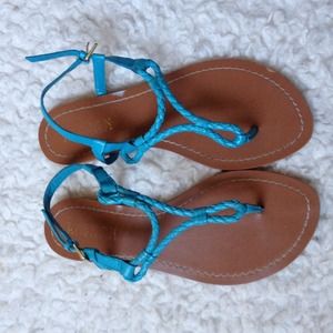 Ralph Lauren Turquoise Leather Sandals