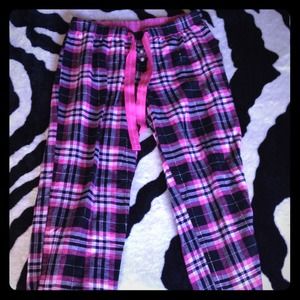 Cute comfy pink and black plaid pjs