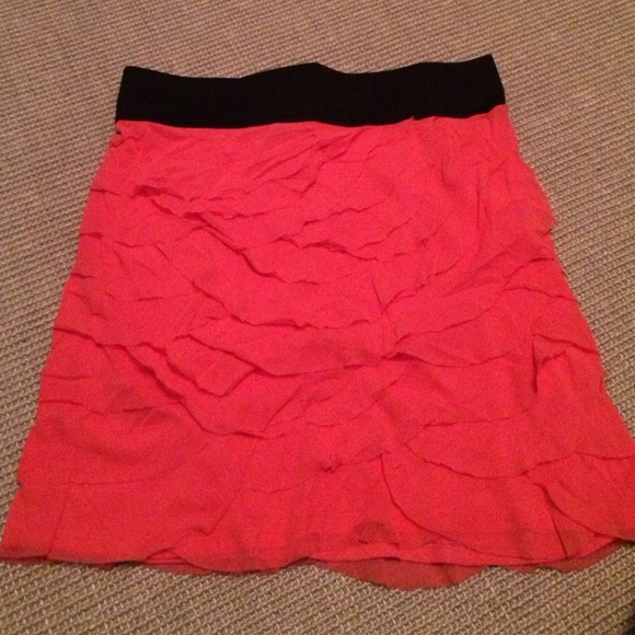 Hot Pink and Black Ruffled Express skirt