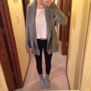 Gray cable knit sweater
