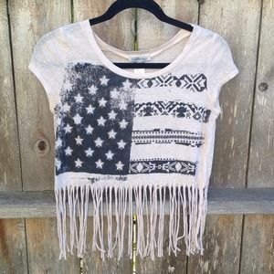 Charlotte Russe fringed crop top
