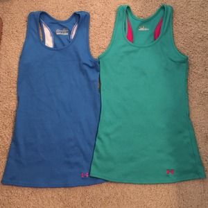 Two Under Armour tanks. Small. "Heat gear"
