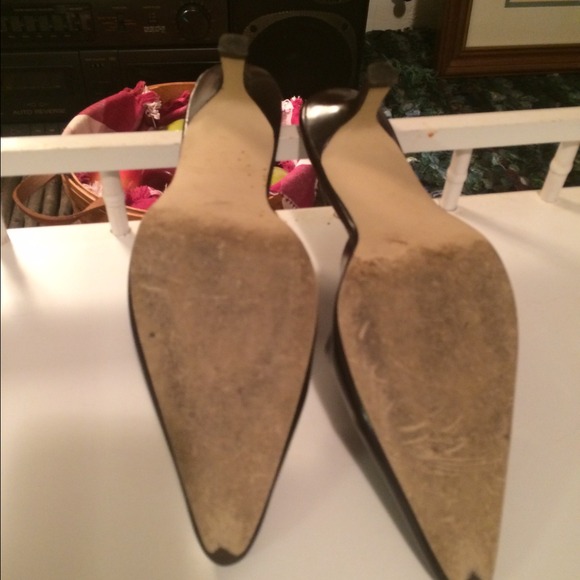 VINTAGE/RAMPAGE/KITTEN HEEL MULES/DK BROWN/SZ 6.5 - Picture 3 of 4