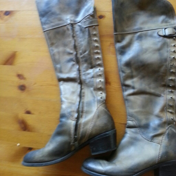 Over the knee distressed boots