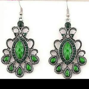 Green Tibetan Earrings