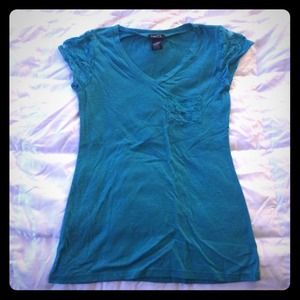 Dark teal lace pocket and sleeves rue21 top