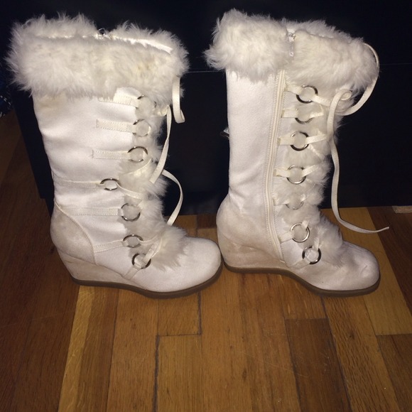 winter white suede boots