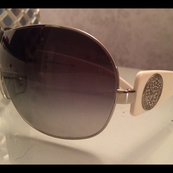 Versace sunglasses with white arms & rhinestones