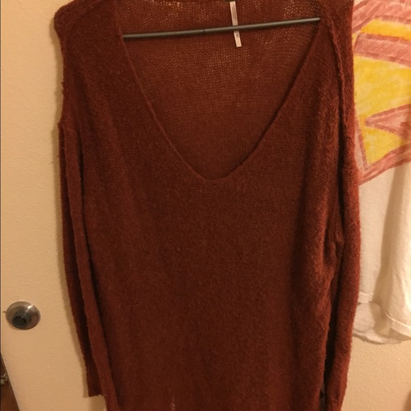 SOLD🔴 Free People orange knit sweater 🔴SOLD - Picture 4 of 4