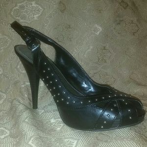 Elle Black Studded Heels