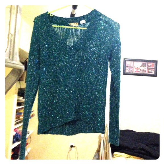 Sparkly teal sweater - Picture 1 of 3