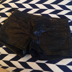 Black leather shorts